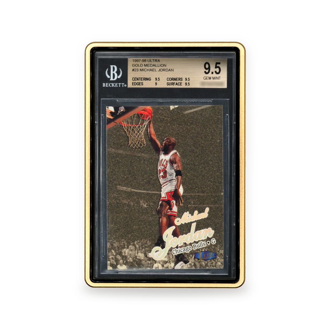 PrismGuard Pro BGS Magnetic Slab Case in 24K Gold displaying Michael Jordan #color_24k-gold