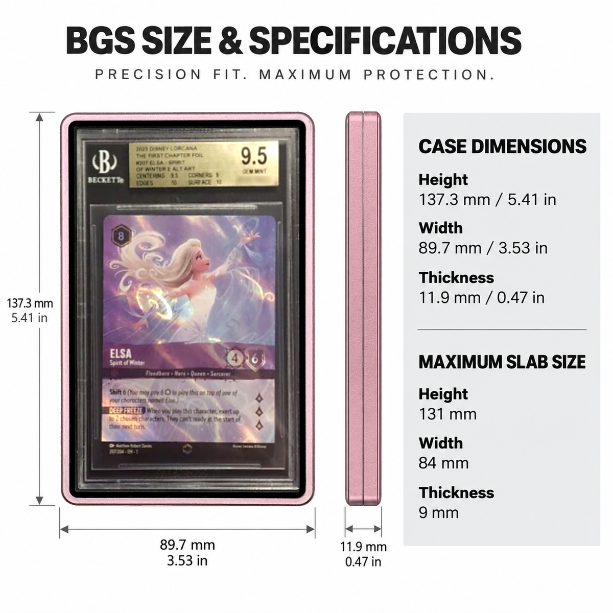 PrismGuard Pro BGS Magnetic Slab Case in Rose Quartz — size and specifications #color_rose-quartz